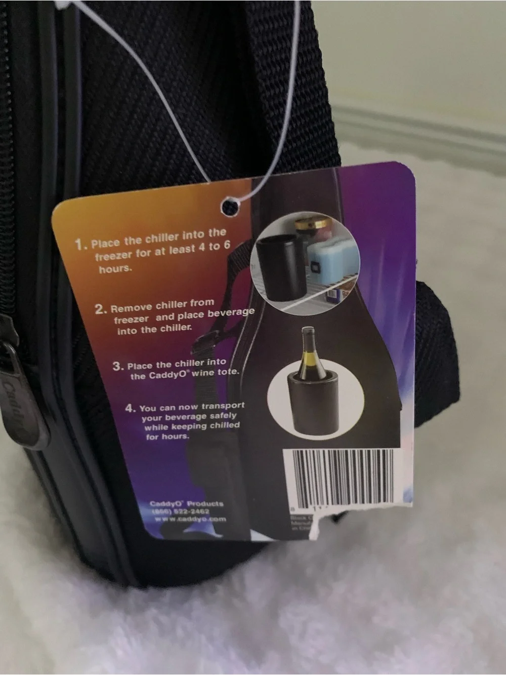 Insulated Black Wine Bottle Carrier — Protective Travel Sleeve
